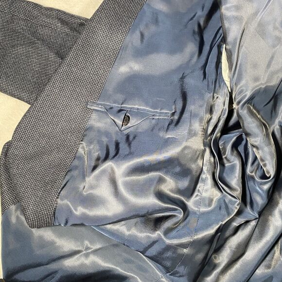 Lauren Ralph Lauren Wool Blazer Men's Sz 46L Sport Coat Navy Blue Gray Classic - Picture 3 of 10